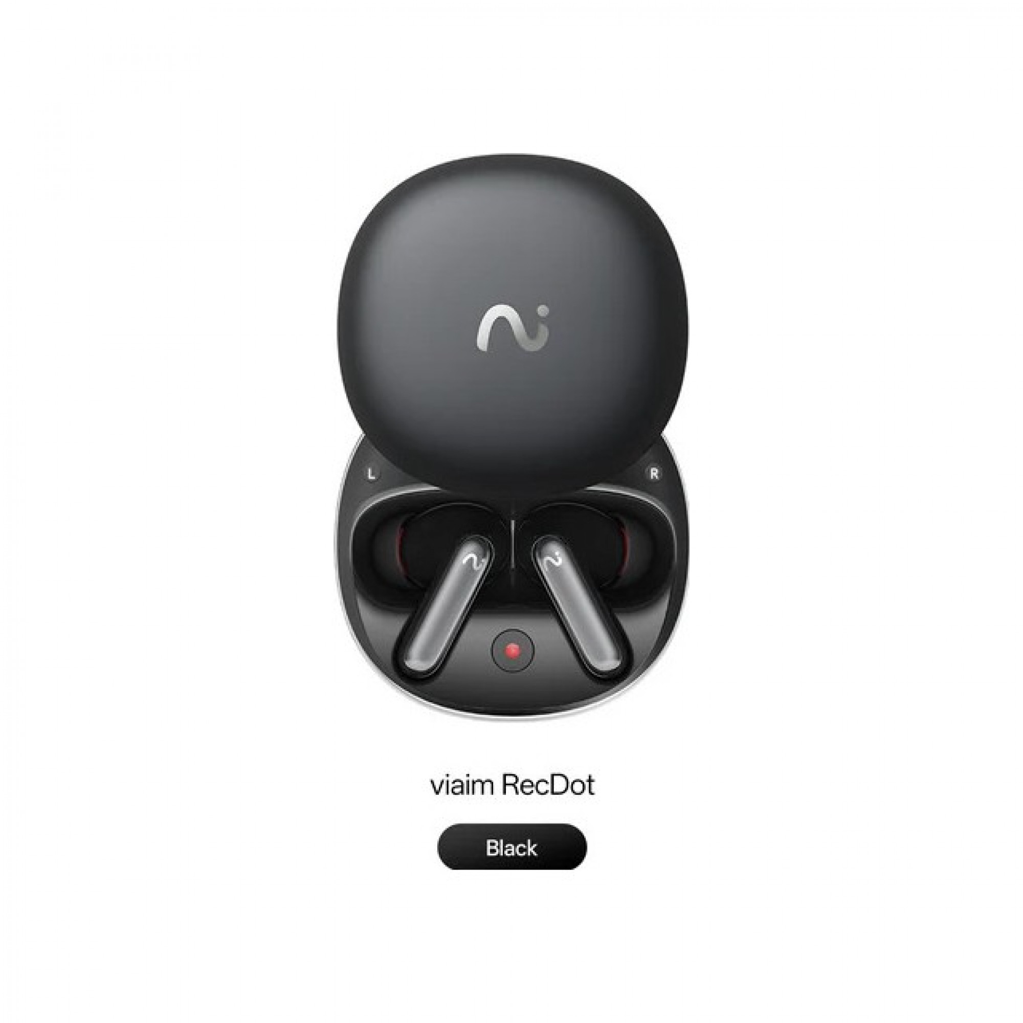 Штучний інтелект для запису нотаток, вбудований у розумні навушники viaim RecDot Black